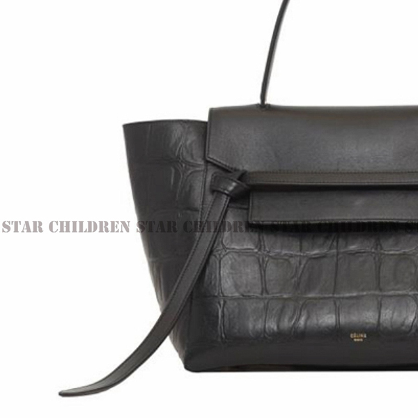 新作2015S セリーヌバッグスーパーコピー セリーヌ 入荷 稀少 セリーヌ BeltBagミニ,クロコ Black 175543YNF19TP